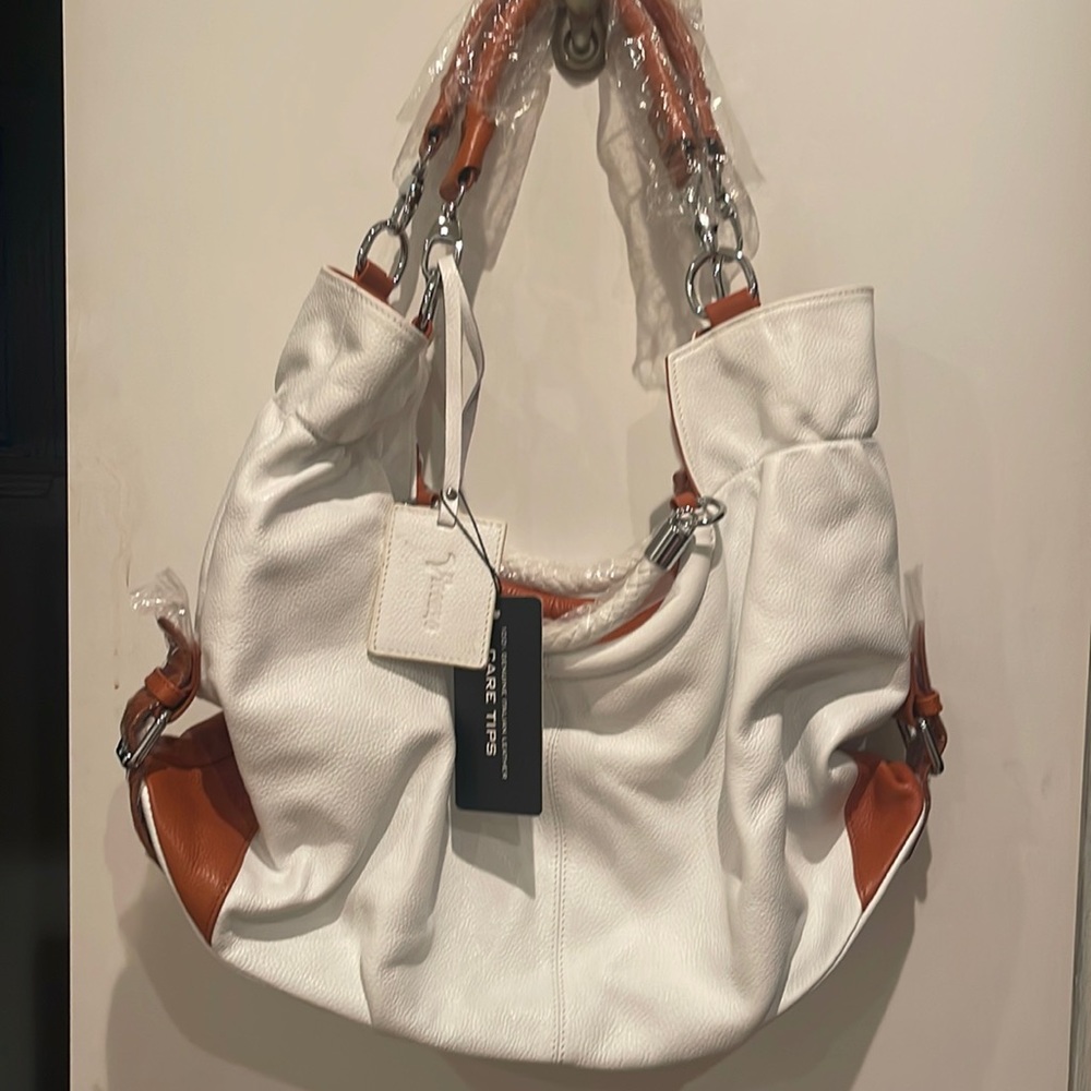 Vincenzo Soft Leather extra large Hobo bag 20” x 14” Italy